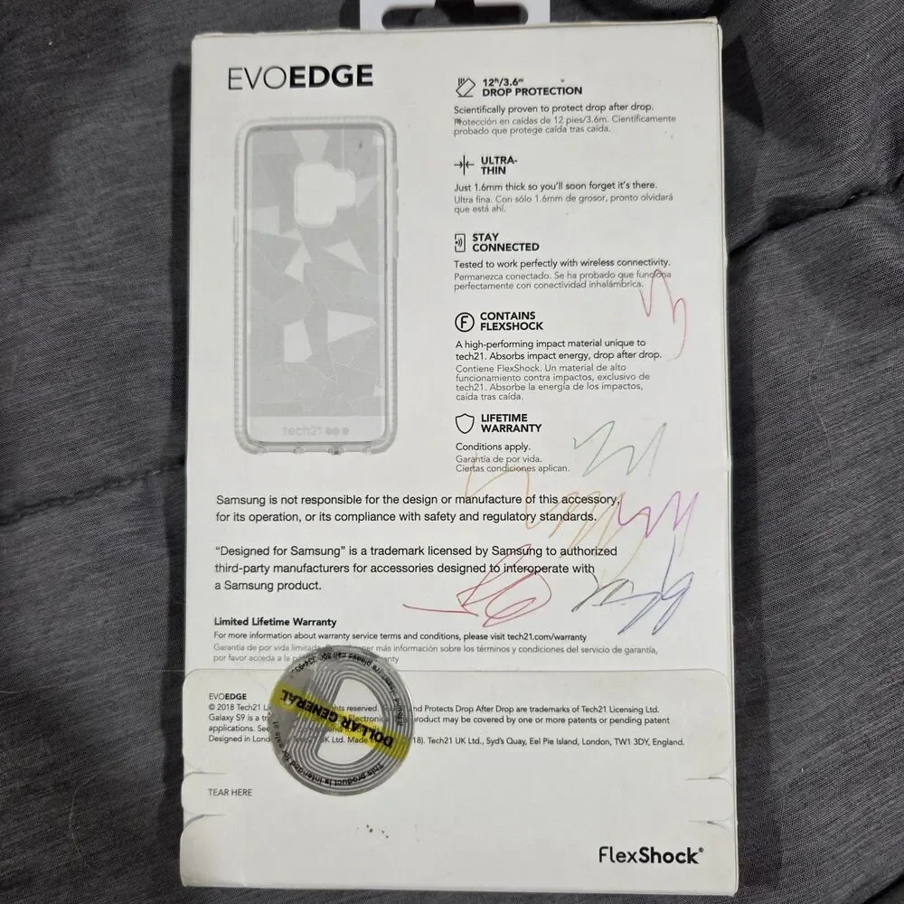 New tech21 T21-6668 EvoEdge Flex Shock Case for Samsung Galaxy S9 Clear White